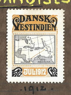 Timbre  -   Antilles Danoises  -  Croix Rouge - Dansk  Vestindien - Annee   Julen  1912 - West Indies