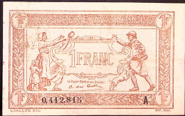FRANCE * TRESORERIE AUX ARMEES * 1 Franc * 1917 * Série A * Fay. VF.03.01 * État/Grade TTB/VF - 1917-1919 Army Treasury