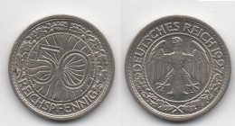 +  ALLEMAGNE     + 50 PFENNIG 1927 A + - 50 Rentenpfennig & 50 Reichspfennig