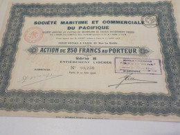 ACTION SOCIETE MARTIME ET COMMERCIALE DU PACIFIQUE 1920 - Schiffahrt