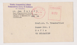 Czech Czechoslovakia 1973 University Postal Card With EMA METER Machine Stamp BRATISLAVA Sent To Bulgaria (67485) - Lettres & Documents