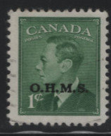 Canada 1950 Used Sc O12 1c KGVI Postes-Postage O.H.M.S. Overprint - Opdrukken