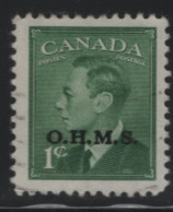 Canada 1950 Used Sc O12 1c KGVI Postes-Postage O.H.M.S. Overprint - Surchargés