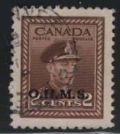 Canada 1949-1950 Used Sc O2 2c KGVI War O.H.M.S. Overprint - Surchargés
