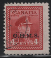 Canada 1949-1950 Used Sc O4 4c KGVI War O.H.M.S. Overprint - Sobrecargados