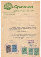 1954. YUGOSLAVIA,CROATIA,ZAGREB,AGROINVEST,TRACTOR,LETTERHEAD,DEATH TO FASCISM,FREEDOM TO PEOPLE,5 REVENUE STAMPS - Covers & Documents