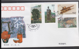 CHINA - 1997 - TEA  SET OF 4 ON  ILLUSTRATED FDC  - Lettres & Documents