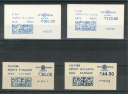 INDIA  - SELECTION OF POSTAL FRANKING MACHINE COVERS LABELS. - Gebruikt