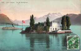 SUISSE - Vue Sur Le Lac Léman - Ile De Salagnon - Colorisé - Carte Postale Ancienne - Genfersee