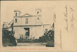 SAN GIORGIO A CREMANO ( NAPOLI ) PARROCCHIA E PIAZZA MUNICIPIO  - SPEDITA - 1900s  (19390) - San Giorgio