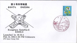 JAPON N° 1344 S/L.DE KAGOSHIMA/14.2.84   SATELLITE ET FUSEE - Storia Postale