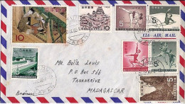 JAPON N° 774/775/758/759/773/796/777/770 S/L.DE IZUMO/20.9.65 POUR MADAGASCAR  - Covers & Documents