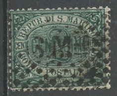 Saint Marin - San Marino 1877-90 Y&T N°1 - Michel N°1 (o) - 2c Chiffre - Usados