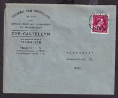 DDFF 274 -- Enveloppe TP Surcharge Locale Moins 10 % DIKSMUIDE 1946 - Entete Weverij Cyr. Casteleyn - 1946 -10 %