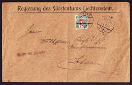 1921 Amtsbrief Aus Vaduz Nach Schaan. Schweizer Portomarke 20 Rp, Gestempelt SCHAAN. (Porto Bei Adresse) - Lettres & Documents