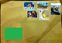 UK GB GREAT BRITAIN QE 2023 Air Mail COVER Postally Travelled To INDIA - FRANKED With High Value STAMPS As Per Scan - Non Classificati