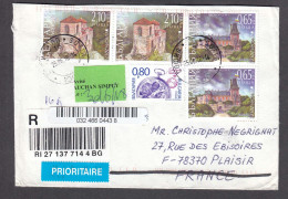 Bulgaria 2018 - EUROPA'2017, R-letter Travel From Bulgaria To France And Back To Bulgaria (2 Scan) - Storia Postale