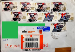 USA UNITED STATES Of AMERICA 2023 Air Mail COVER Postally Travelled To INDIA - FRANKED With High Value STAMPS Per Scan - Storia Postale