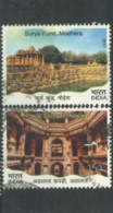 INDIA  - 2017,  SURYA KUND MODHERA & ADALAJ STEPWELL STAMPS SET OF 2, USED. - Gebruikt