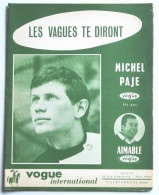 Partition Vintage Sheet Music MICHEL PAJE : Les Vagues Te Diront * 60's Vogue - Song Books