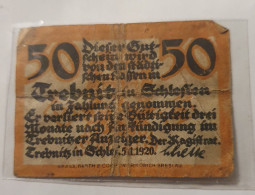 50 Pfennig Notgeld Trebnitz Schlesien - Deutschland - Non Classificati