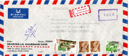 L73671 - Indien - 1982 - 5Rp MiF A R-LpBf ... -> Westdeutschland, M Dt R-Aufkleber - Storia Postale