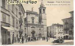 Abruzzo-avezzano Piazza S.bartolomeo Prima Del Terremoto Del 1915 Animatissima Veduta Piazza (f.piccolo) - Avezzano