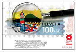 Switzerland 2021 (3/2021) Weltausstellung  HELVETIA 2022 Lugano - World Stamp Exhibition Lugano Church Mountains MNH - Unused Stamps