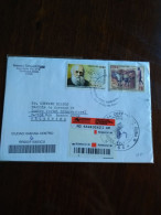 Reg Cover To Argentina.from Cuba Yv4712 Darwin.yv4613 Homo Erectus.megantereon Tiger 2011.e12.reg Post Conmems 1 Or 2 P. - Covers & Documents