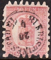FINLAND : 1866 Wappen In Finnischen Währung Durchstich A 40 Pen Rosakarmin Michel 9 A Y - Usados