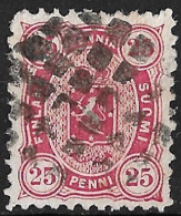 FINLAND : 1875 / 1882 Weapon 25 P Carmine Perforation 11 Michel 17 A Ya - Usados