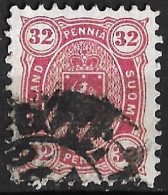 FINLAND : 1875 / 1882 Weapon 32 P Carmine Perforation 11 Michel 18 A Y - Usados