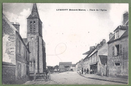 CPA Peu Courante - SEINE ET MARNE - LUMIGNY - PLACE DE L'ÉGLISE - Petite Animation, Commerce - Autres & Non Classés