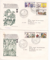 I PLAY CHILDREN  2 COVERS FDC  CIRCULATED 1977 Tchécoslovaquie - Lettres & Documents