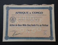 Société Agricole Afrique Et Congo. - Africa