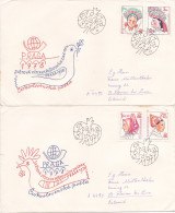 POST PRAGA 19778   2 COVERS FDC  CIRCULATED 1977 Tchécoslovaquie - Covers & Documents