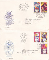 SPACE 2  COVERS FDC  CIRCULATED 1977 Tchécoslovaquie - Covers & Documents