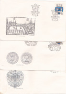 COAT OF ARMS 3 COVERS FDC  CIRCULATED 1977 Tchécoslovaquie - Lettres & Documents