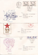 STRAZXICE 3 COVERS FDC  CIRCULATED 1977 Tchécoslovaquie - Lettres & Documents
