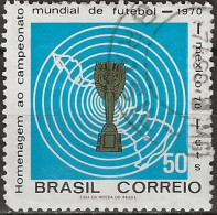 BRAZIL 1970 World Cup Football Championships Mexico - 50c - Jules Rimet Cup, And Map FU - Gebraucht