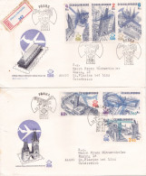 ARCHITECTURE 2  COVERS FDC  CIRCULATED 1976 Tchécoslovaquie - Lettres & Documents