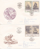 PAITING SHIPS 2  COVERS FDC  CIRCULATED 1976 Tchécoslovaquie - Lettres & Documents