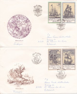 PAITING SHIPS 2  COVERS FDC  CIRCULATED 1976 Tchécoslovaquie - Brieven En Documenten