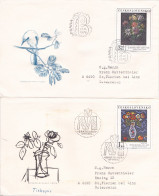 THE PAINTING  2  COVERS FDC  CIRCULATED 1976 Tchécoslovaquie - Lettres & Documents
