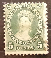 NOUVEAU NEW BRUNSWICK, 1860 - 1863 Queen Victoria Yvert No  6,  5 C Vert , Obl , TB - Gebraucht