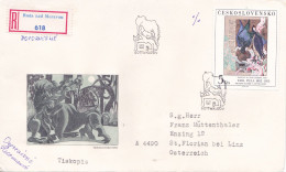 PAINTING COVERS FDC  CIRCULATED 1982 Tchécoslovaquie - Brieven En Documenten