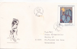 THE PAINTING  COVERS FDC  CIRCULATED 1982 Tchécoslovaquie - Covers & Documents