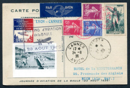 RC 26750 FRANCE 1936 LA BAULE MEETING D'AVIATION AVEC VIGNETTE SUR CARTE POSTALE - 1927-1959 Brieven & Documenten