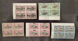 Congo Belge - 95/99 - Blocs De 4 - Surcharges De Malines - 1922 - MNH & MH - Neufs