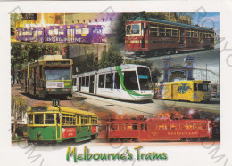 CARTOLINA  MELBOURNE,VICTORIA,AUSTRALIA-MELBOURNE'S TRAMS-NON VIAGGIATA - Melbourne